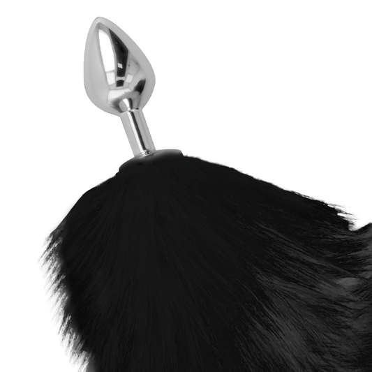 DARKNESS - BLACK TAIL BUTT PLUG ARGENTO