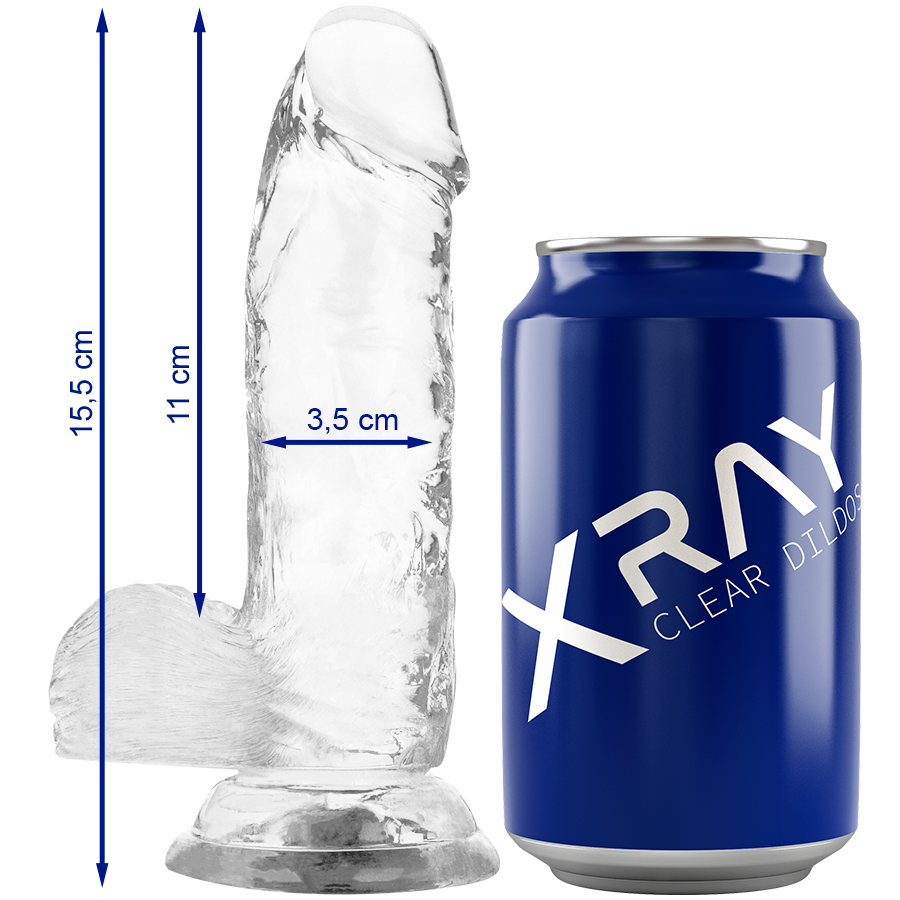 X RAY - DILDO TRASPARENTE CON SFERE
