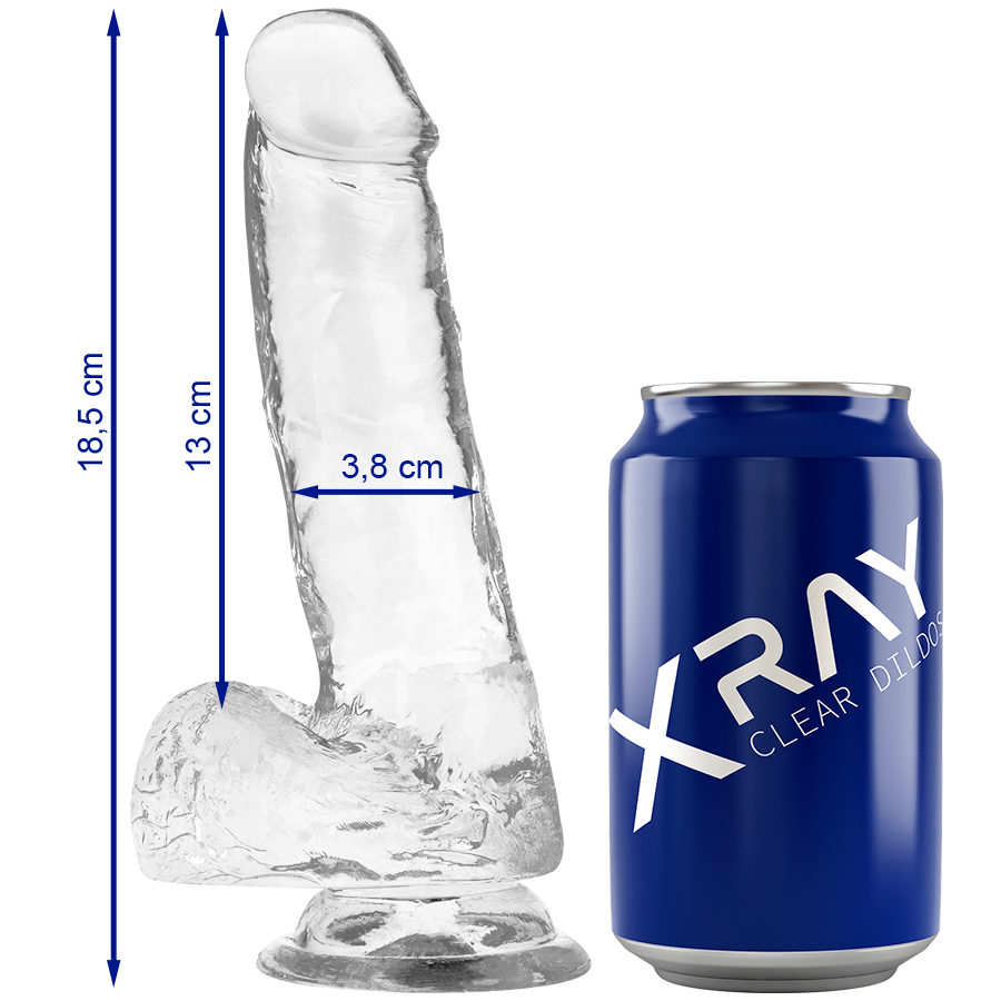 X RAY - DILDO TRASPARENTE CON SFERE