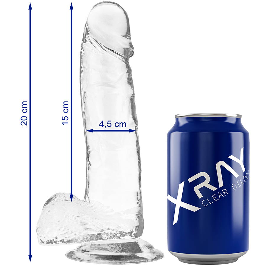 X RAY - DILDO TRASPARENTE CON SFERE